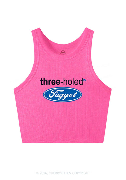 Three Holed Faggot Pride Y2K Crop Tank Top Cherrykitten