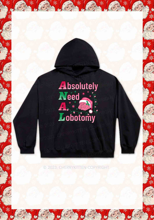 Absolutely Need A Lobotomy Christmas Y2K Hoodie Cherrykitten