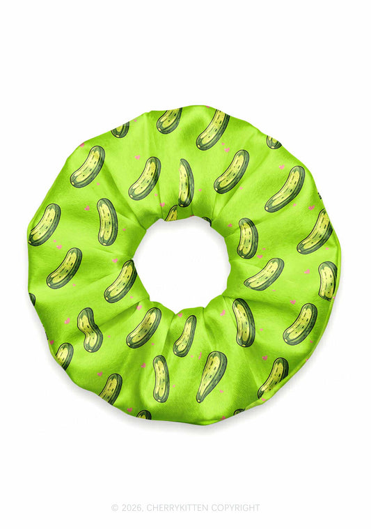 Green Pickle Y2K Hair Scrunchie Cherrykitten