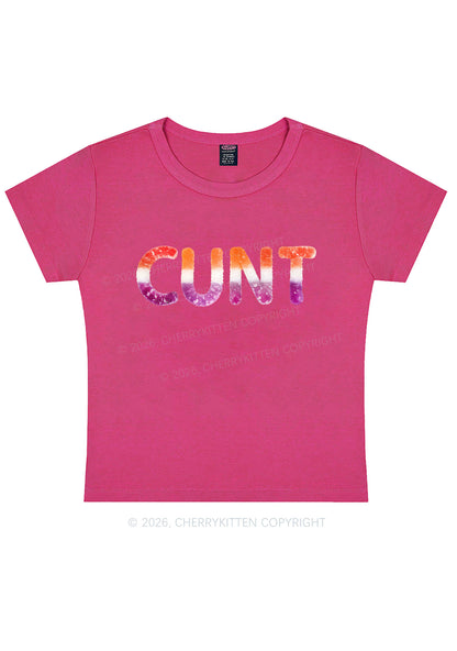 Lesbian Candy Cxxt Pride Y2K Baby Tee Cherrykitten