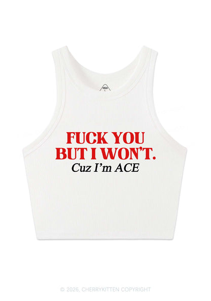 Fxxk You Cuz Im Ace Pride Y2K Crop Tank Top Cherrykitten