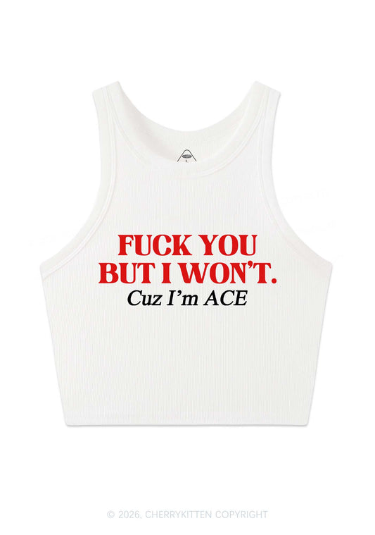 Fxxk You Cuz Im Ace Pride Y2K Crop Tank Top Cherrykitten