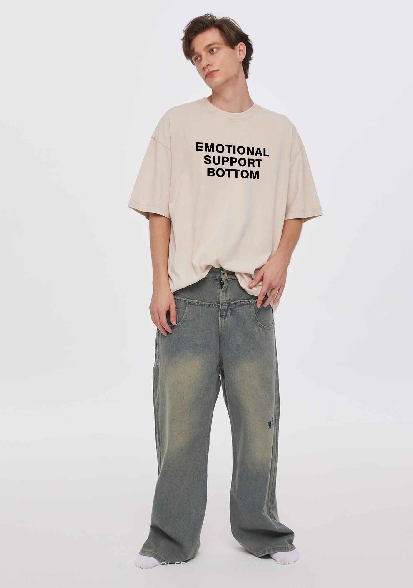 Emotional Support Bottom Pride Y2K Shirts Washed Tee Cherrykitten