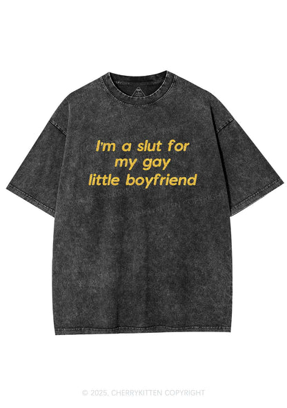 Glitter Slxt For My Gay BF Y2K Shirts Washed Tee Cherrykitten
