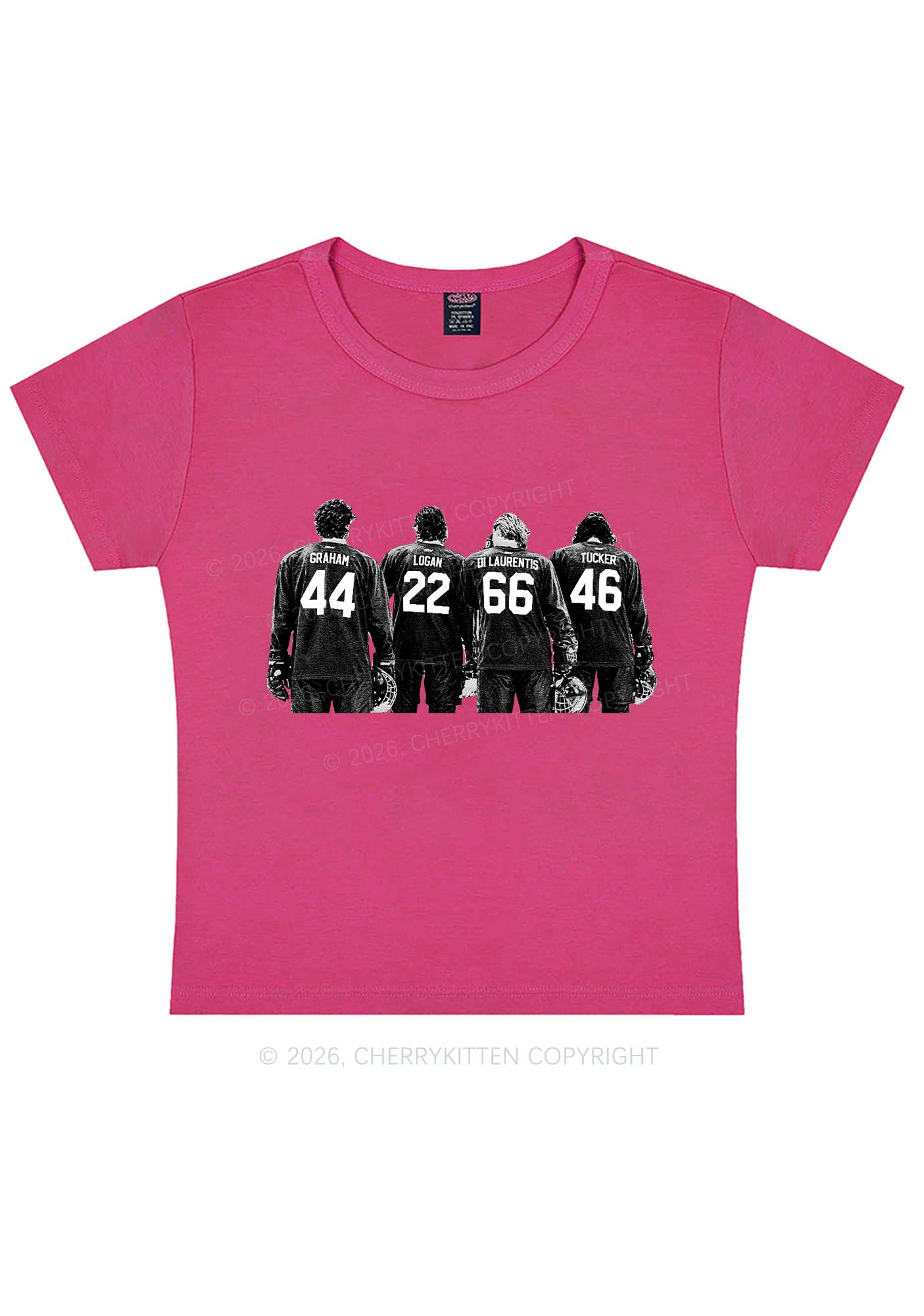 Hockey Crew Y2K Baby Tee Cherrykitten