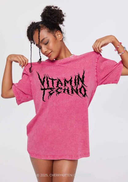 Vitamin Techno Y2K Shirts Washed Tee Cherrykitten