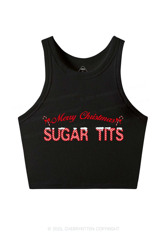 Christmas Sugar Txts Y2K Crop Tank Top Cherrykitten