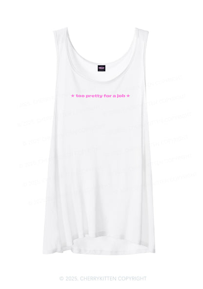 Too Pretty For Job Y2K Sheer Boyfriend Tank Cherrykitten