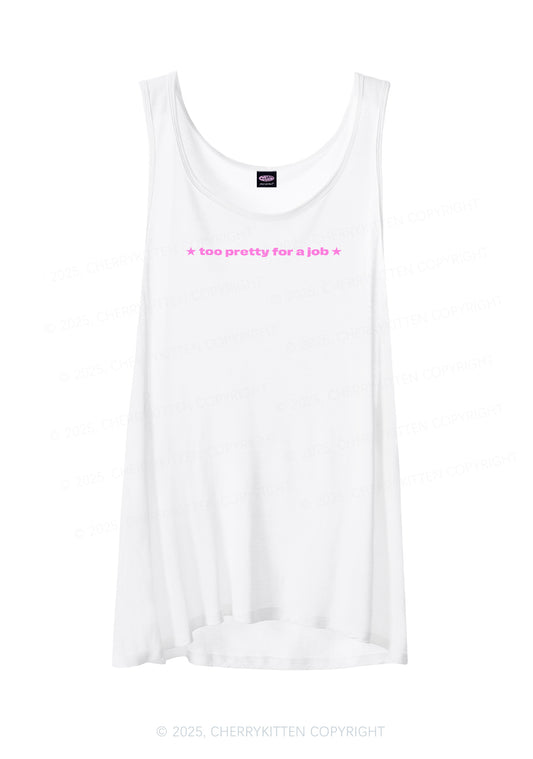 Too Pretty For Job Y2K Sheer Boyfriend Tank Cherrykitten