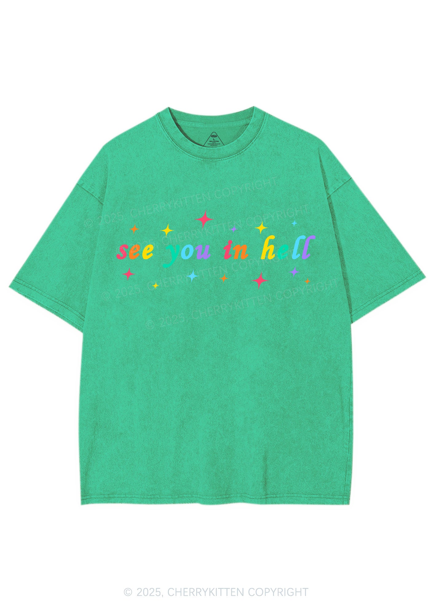 See You In Hell Pride Y2K Shirts Washed Tee Cherrykitten