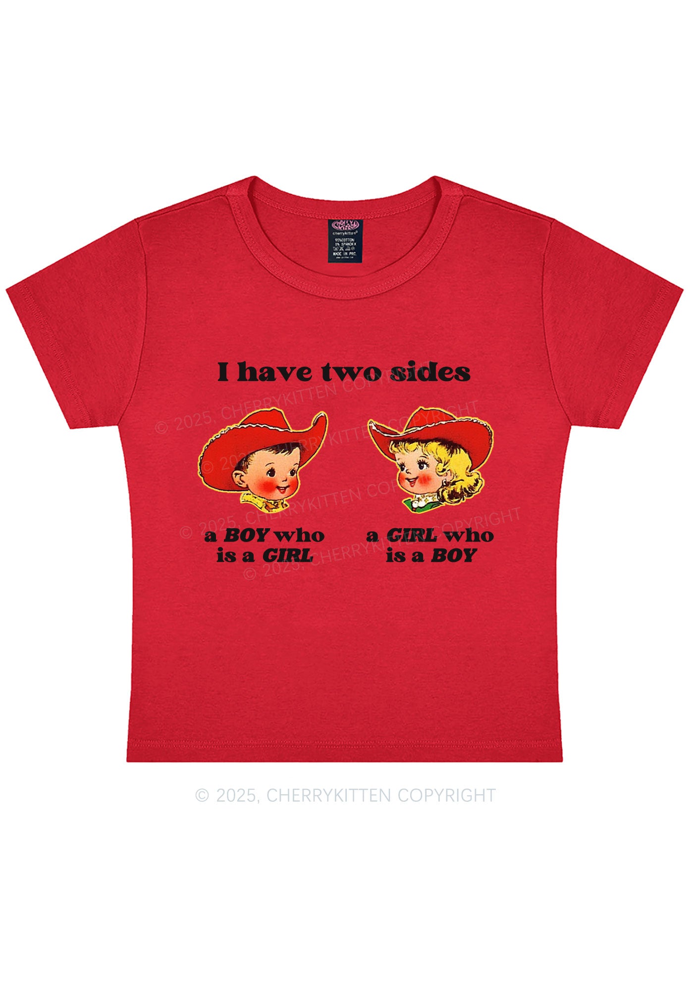 I Have Two Sides Pride Y2K Baby Tee Cherrykitten