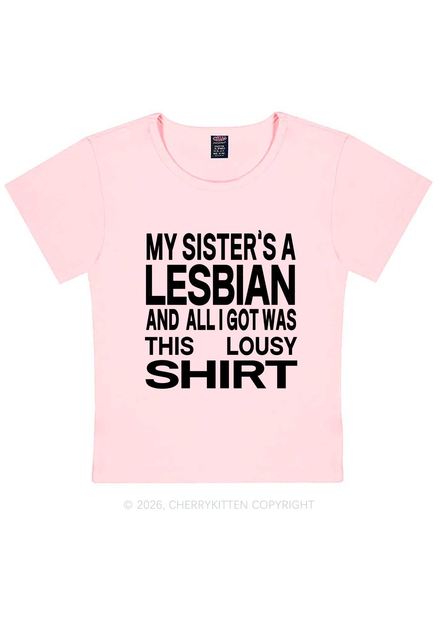My Sisters A Lesbian Pride Y2K Baby Tee Cherrykitten