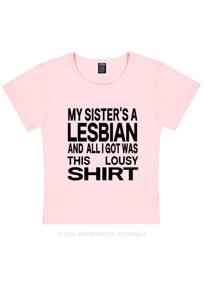 My Sisters A Lesbian Pride Y2K Baby Tee Cherrykitten
