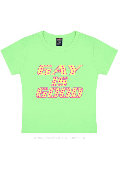 Gay Is Good Pride Y2K Baby Tee Cherrykitten