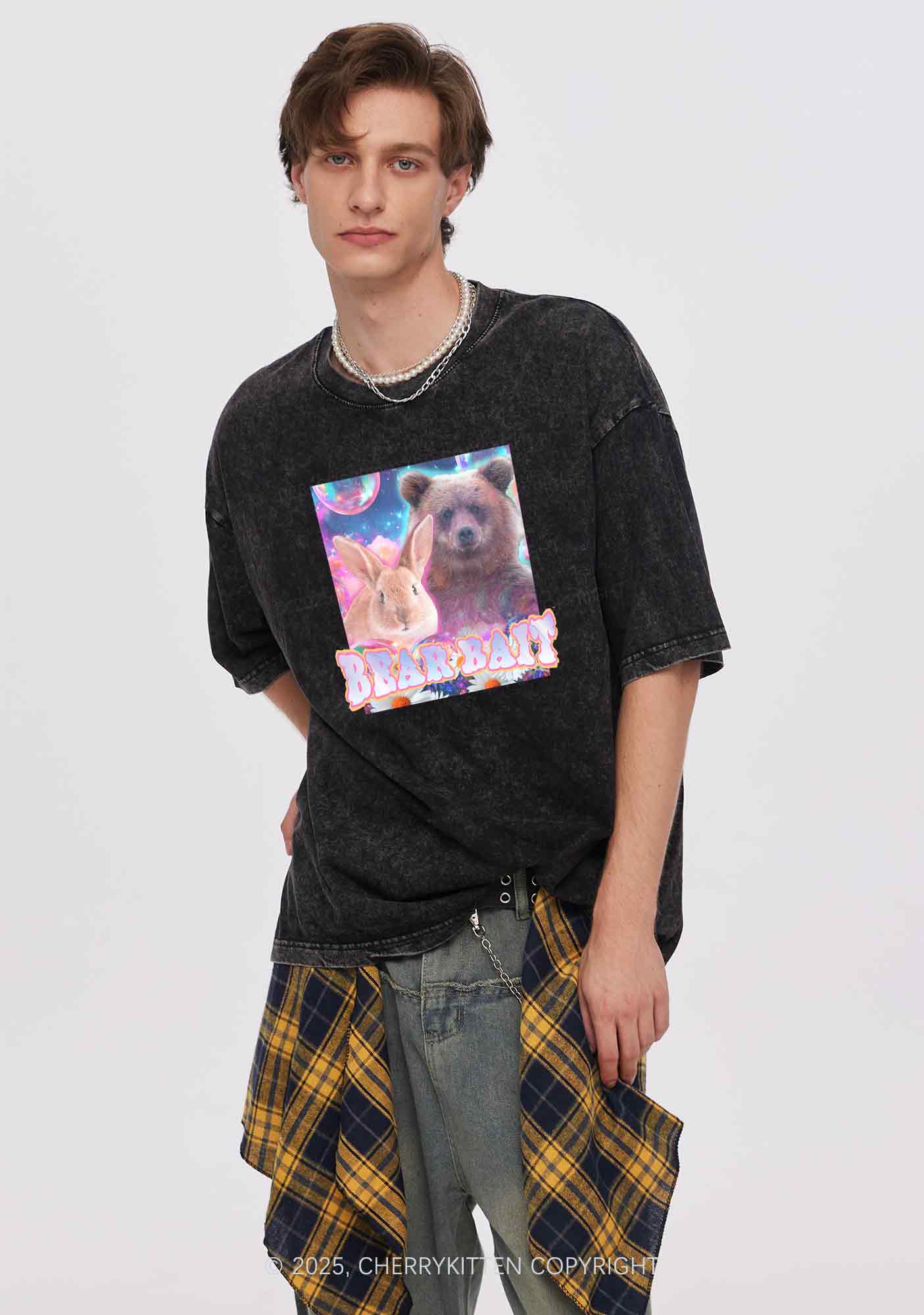 Bear Bait Pride Y2K Shirts Washed Tee Cherrykitten