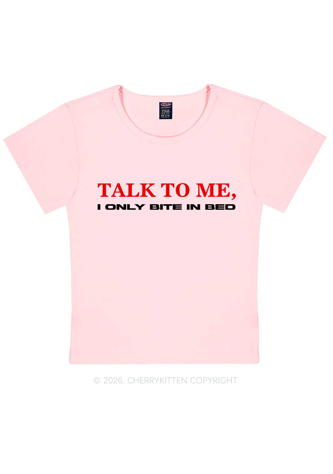 I Only Bite In Bed Y2K Baby Tee Cherrykitten