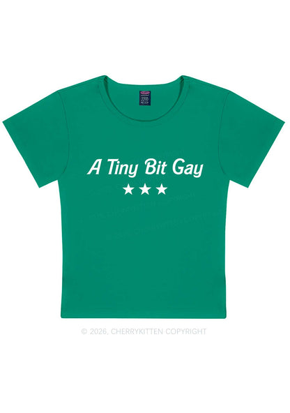 A Tiny Bit Gay Pride Y2K Baby Tee Cherrykitten