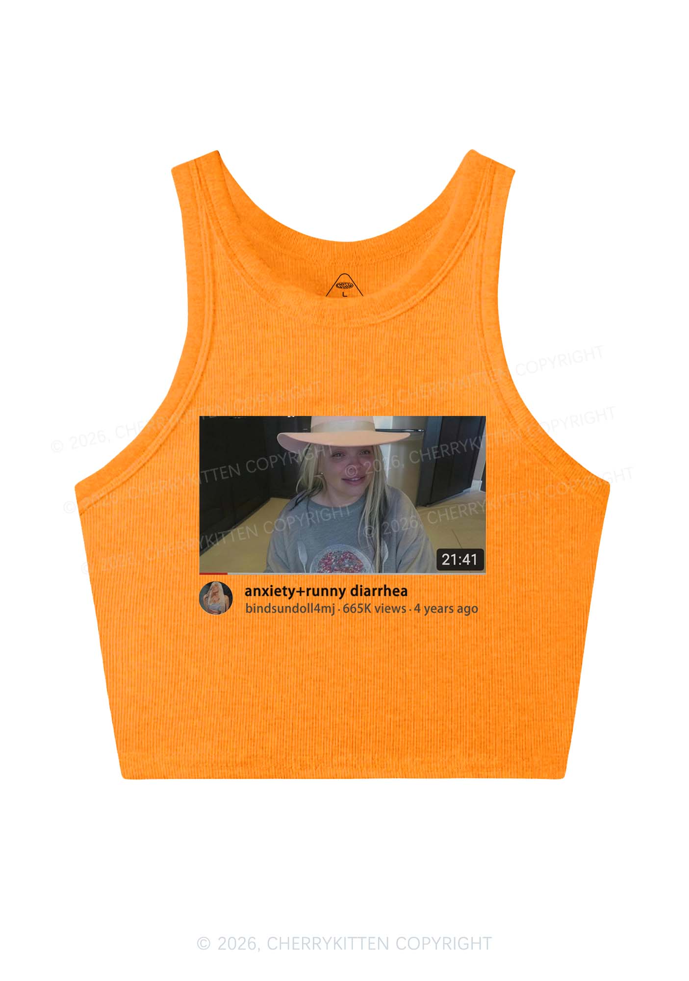 Anxiety Diarrhea Y2K Crop Tank Top Cherrykitten