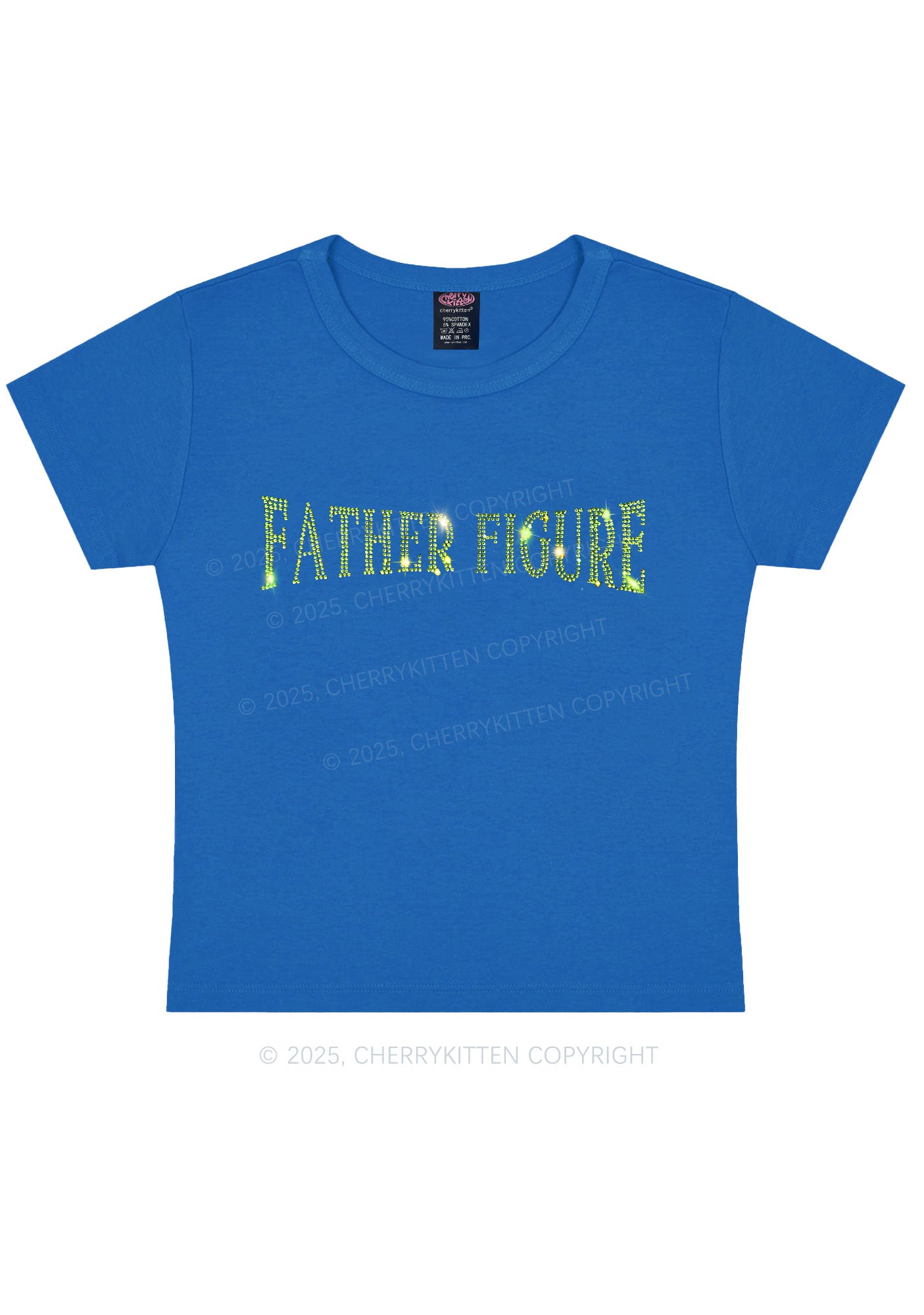 Rhinestone Father Figure Y2K Baby Tee Cherrykitten