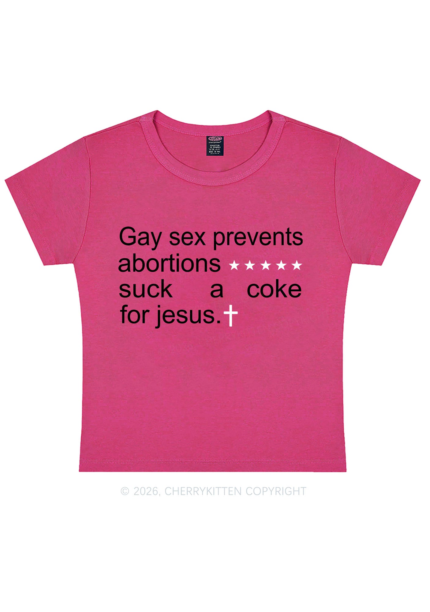 Suck A Coke For Jesus Pride Y2K Baby Tee Cherrykitten