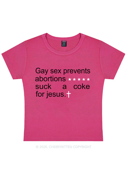 Suck A Coke For Jesus Pride Y2K Baby Tee Cherrykitten