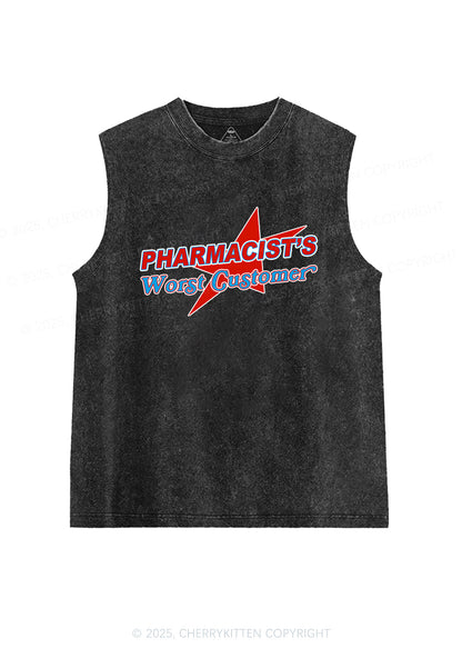 Pharmacists Worst Customer Y2K Washed Muscle Tank Cherrykitten
