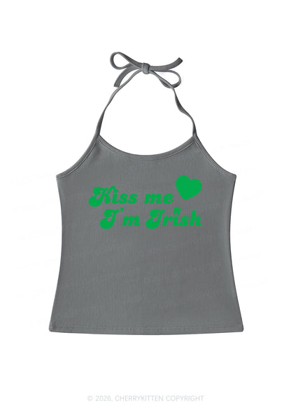 Kiss Me Im Irish St Patricks Y2K Halter Neck Cami Cherrykitten