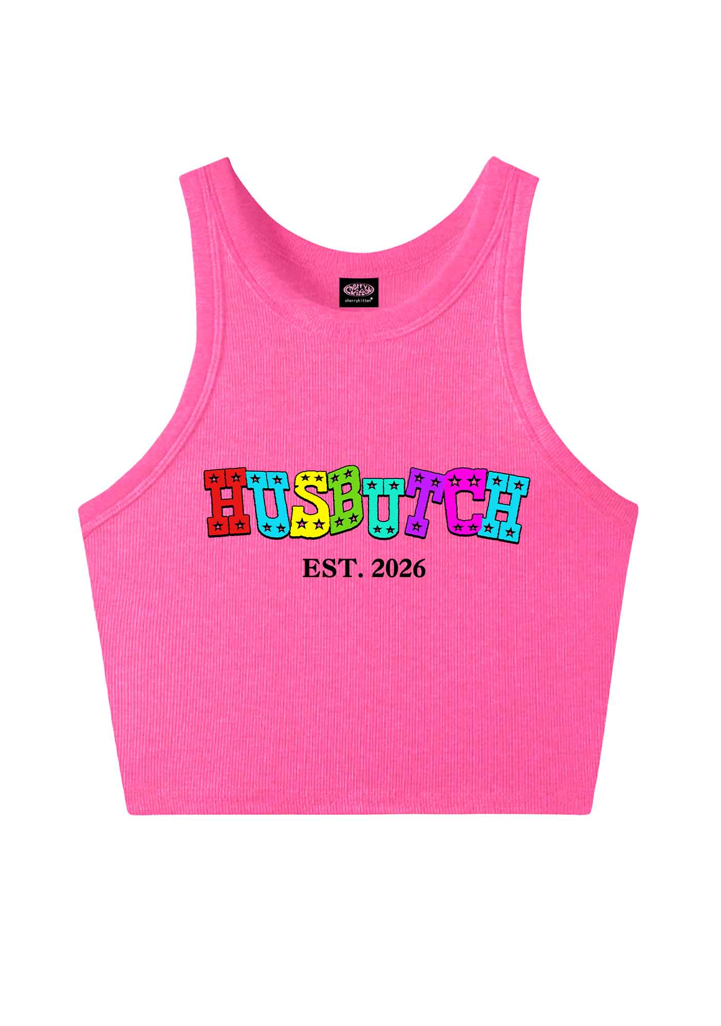 Custom Year Rainbow Husbutch Pride Y2K Crop Tank Top Cherrykitten