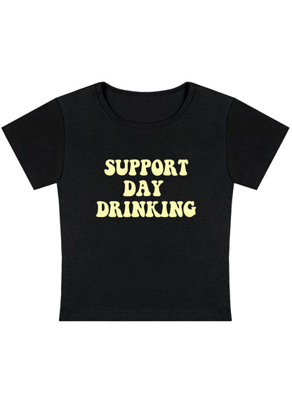 Support Day Drinking Y2K Baby Tee