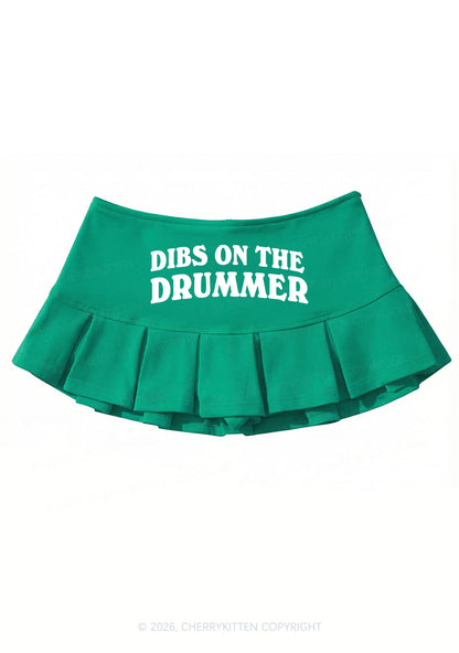 Dibs On The Drummer Y2K Mini Pleated Skirts Cherrykitten