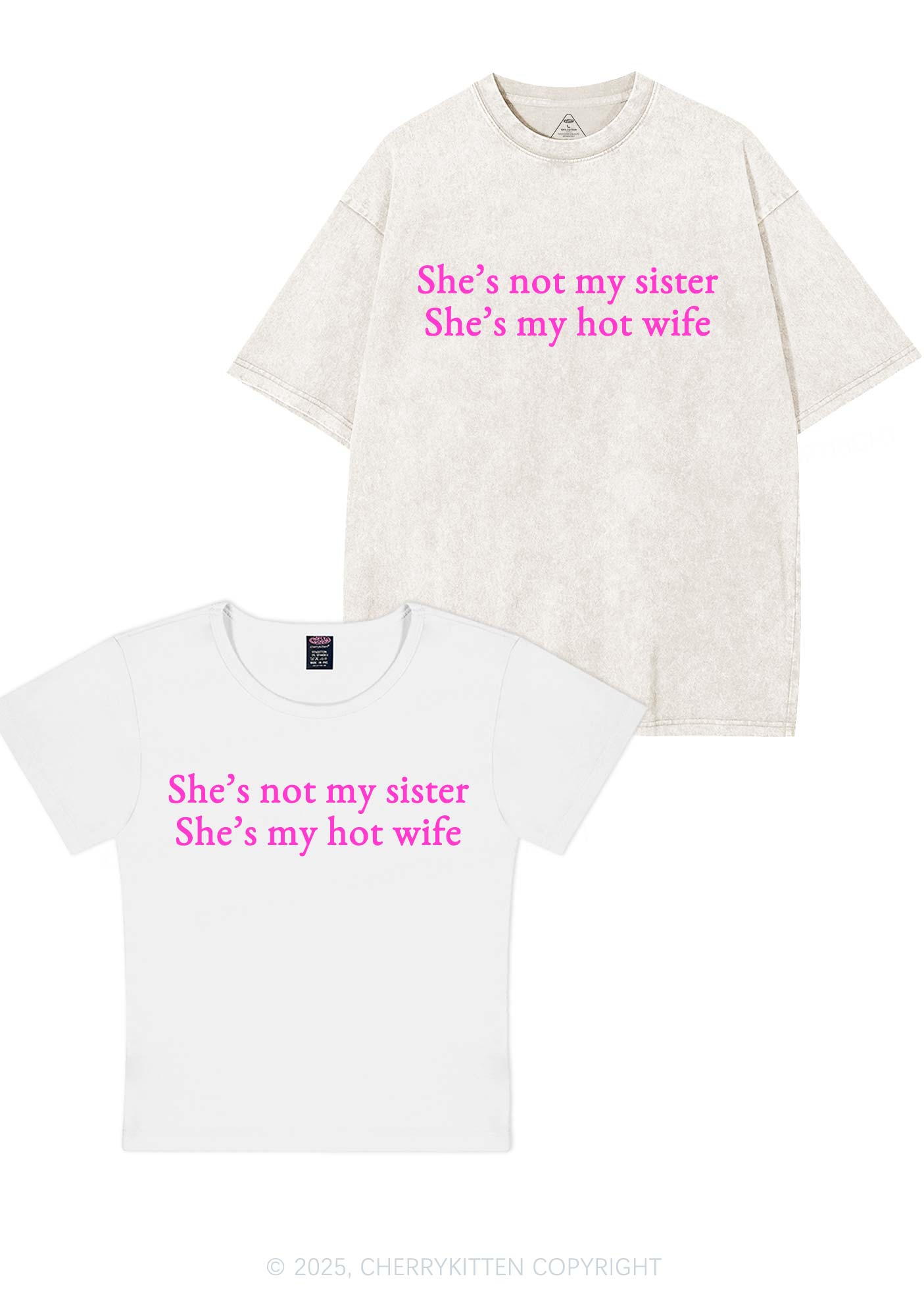 Shes Not My Sister Y2K Valentine's Day Couple Shirt Cherrykitten