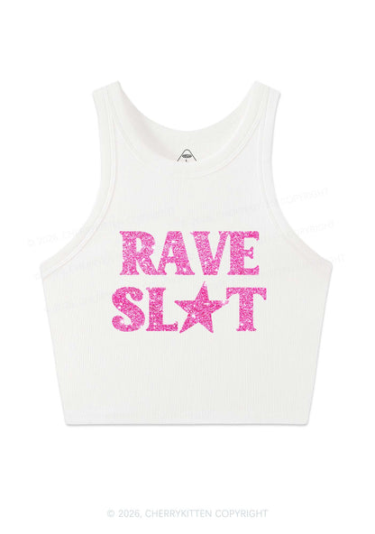Glitter Rave Slxt Y2K Crop Tank Top Cherrykitten