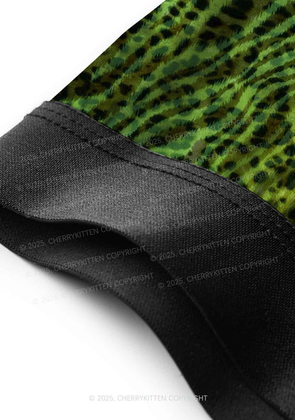 Green Zebra Leopard Pattern St Patricks Y2K Print Men Boxer Briefs Cherrykitten