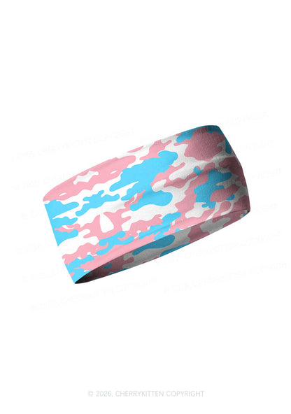 Trans Camouflage Pride Y2K Print Headband Cherrykitten