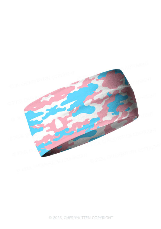 Trans Camouflage Pride Y2K Print Headband Cherrykitten