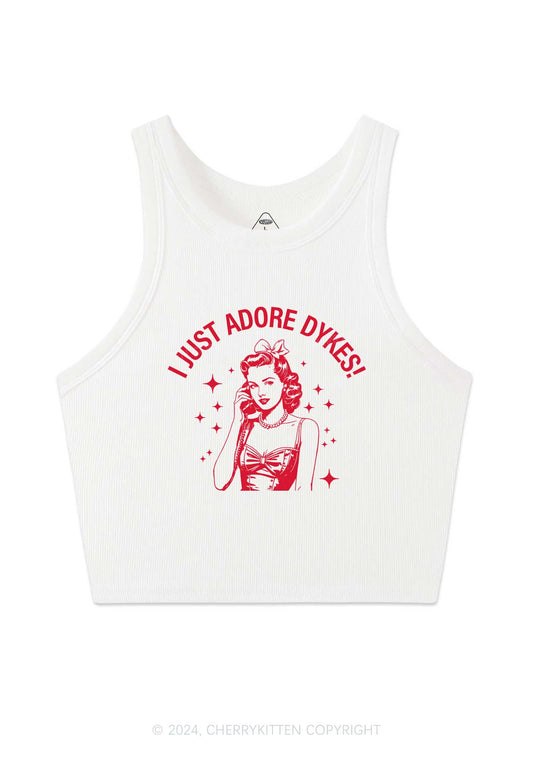 I Just Adore Dykes Y2K Crop Tank Top Cherrykitten