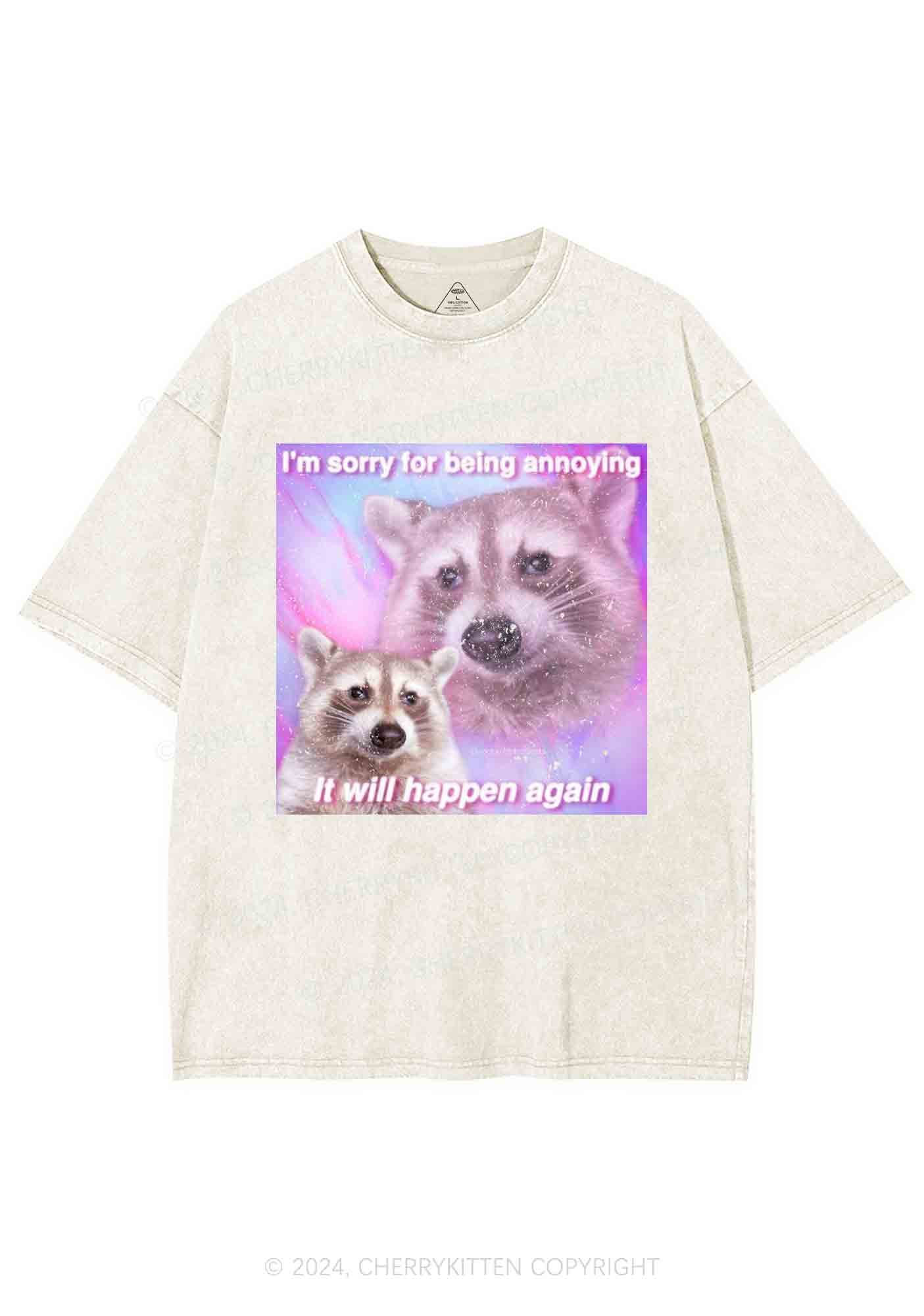Sorry For Being Annoying Y2K Washed Tee Cherrykitten