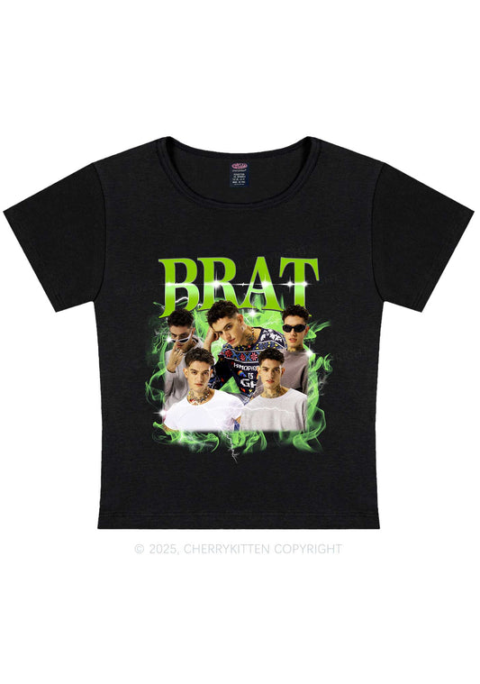 Custom Brat Portrait Y2K Baby Tee Cherrykitten