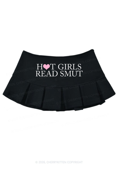 Hot Girls Read Smut Y2K Mini Pleated Skirts Cherrykitten