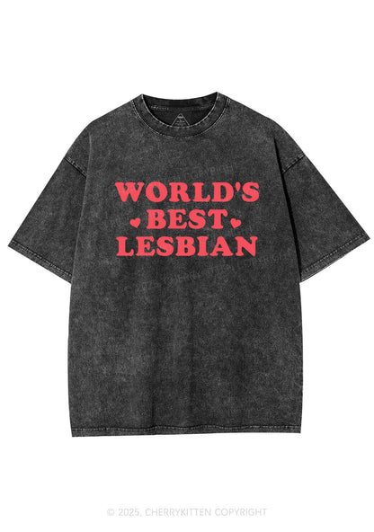 World's Best Lesbian Y2K Shirts Washed Tee Cherrykitten
