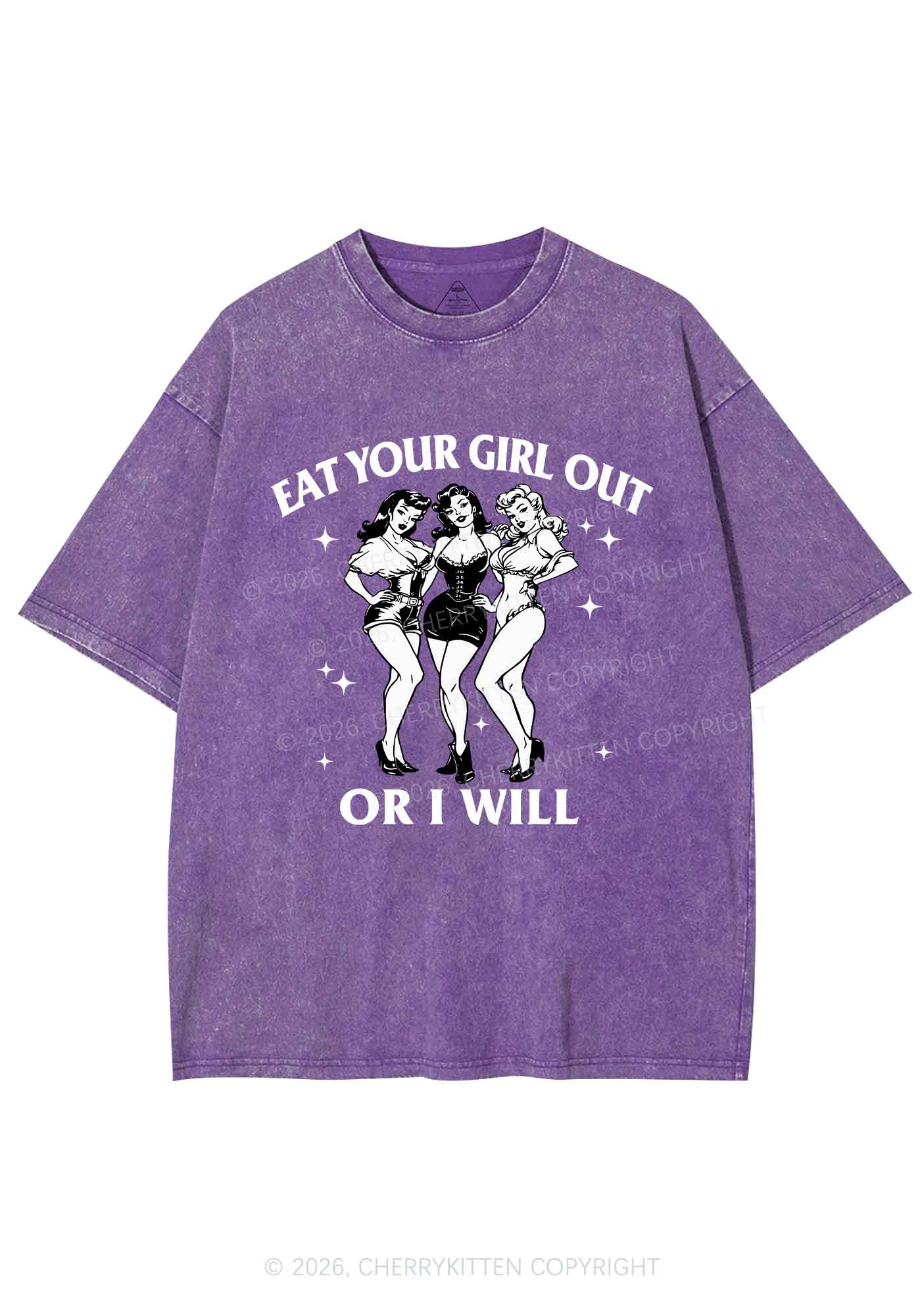 Eat Your Cowgirls Out Pride Y2K Shirts Washed Tee Cherrykitten