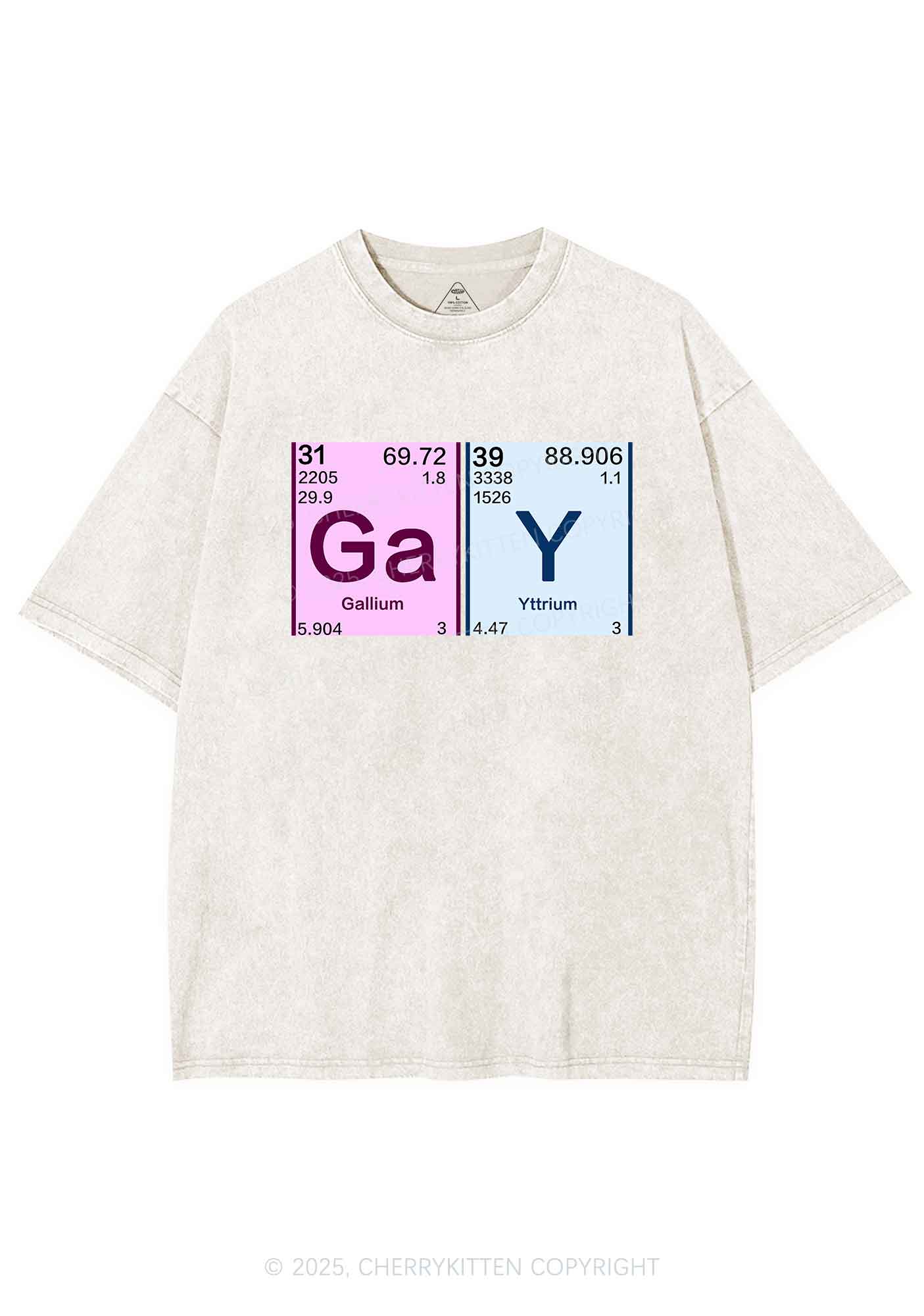 Gay Periodic Table Elements Pride Y2K Shirts Washed Tee Cherrykitten