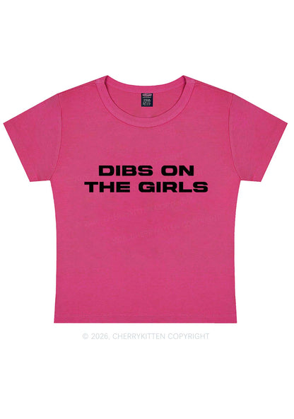 Dibs On The Girls Pride Y2K Baby Tee Cherrykitten