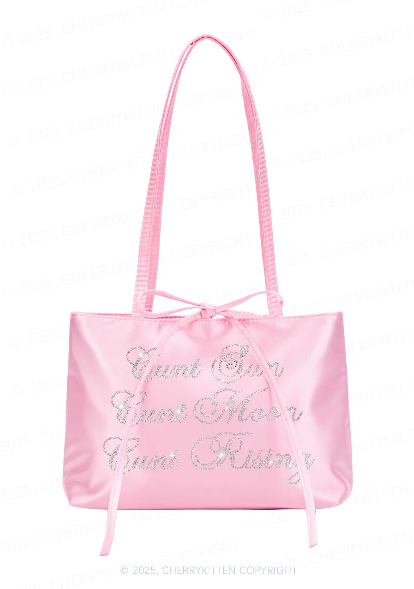 Rhinestone Sun Moon Rising Y2K Satin Bags Cherrykitten