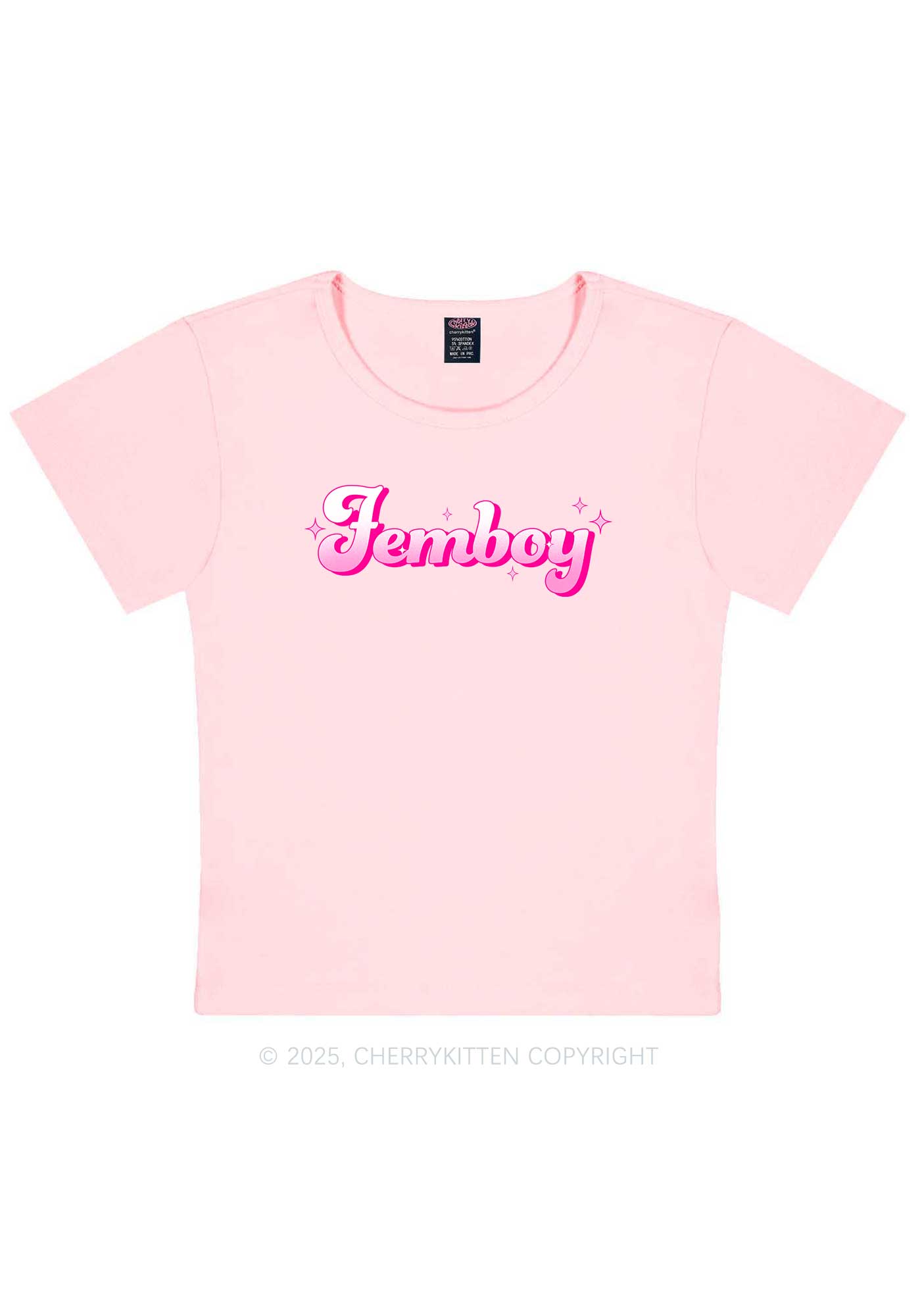 Femboy Pride Y2K Baby Tee Cherrykitten