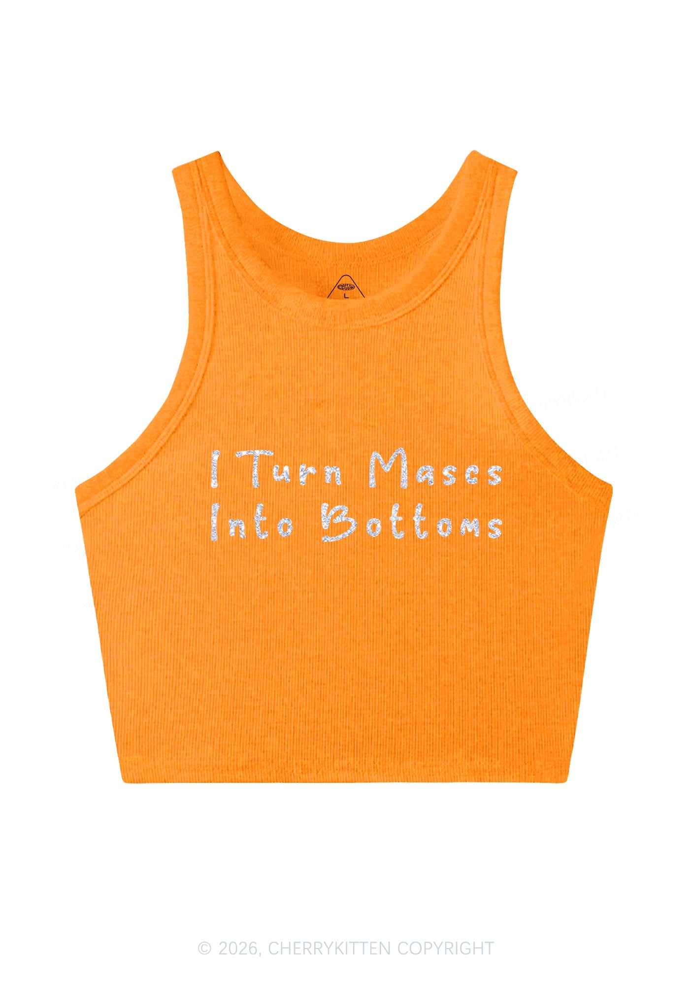 Glitter Turn Mascs Into Bottoms Pride Y2K Crop Tank Top Cherrykitten