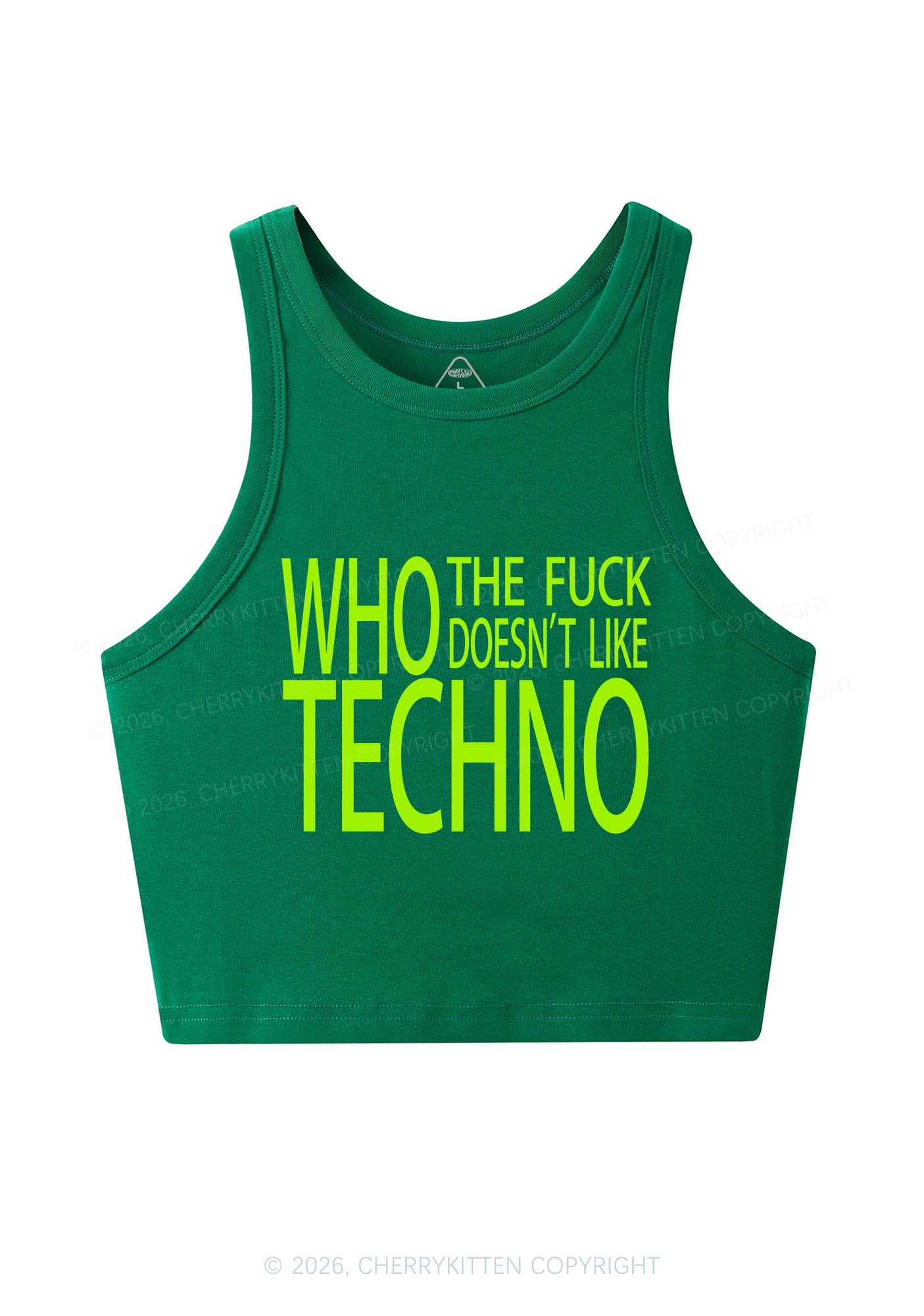 Who Doesnt Like Techno Y2K Crop Tank Top Cherrykitten