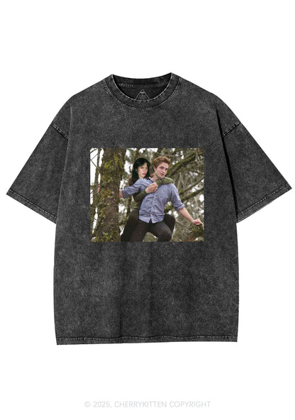 Custom Face Y2K Shirts Washed Tee Cherrykitten