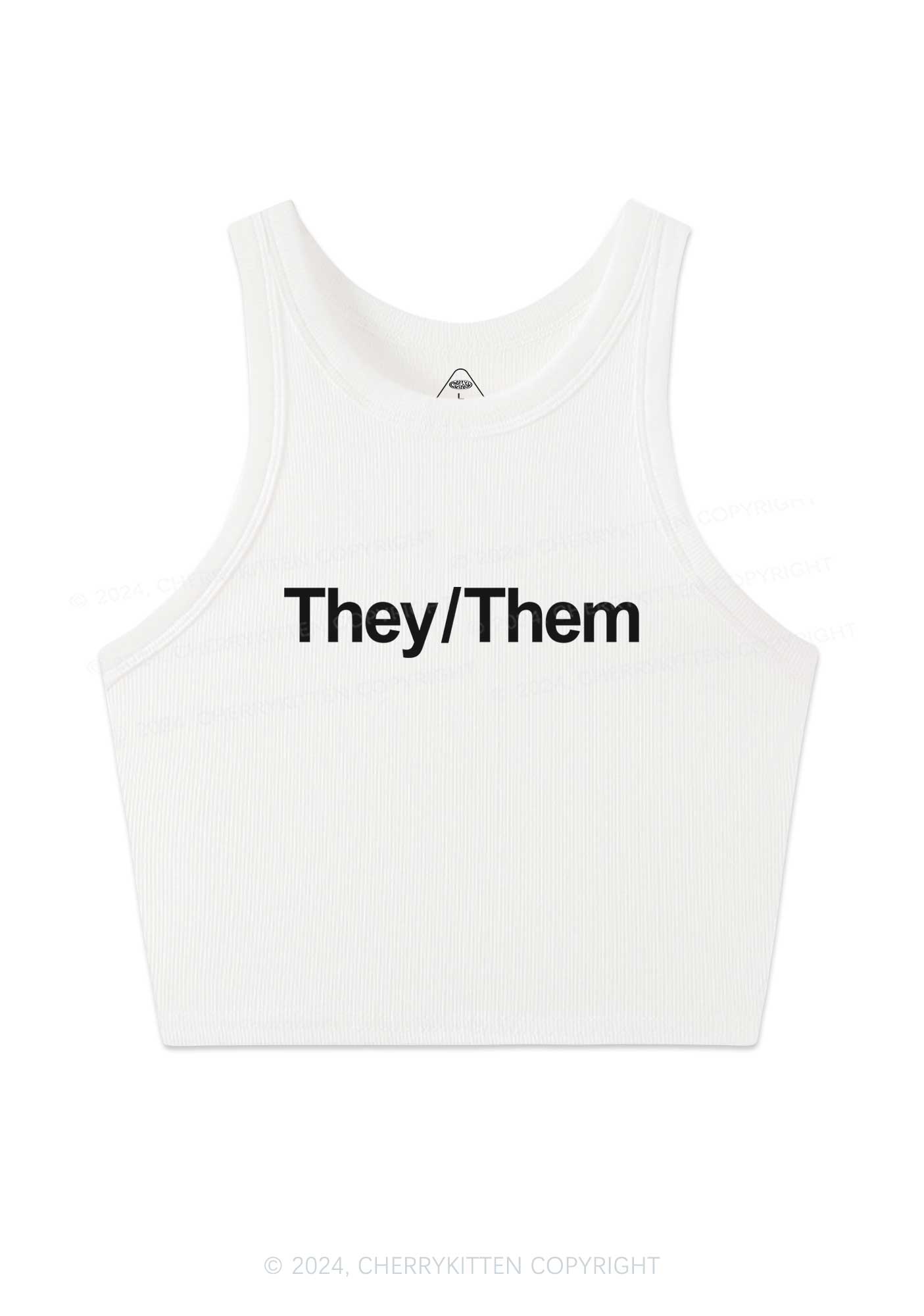 They Or Them Y2K Crop Tank Top Cherrykitten