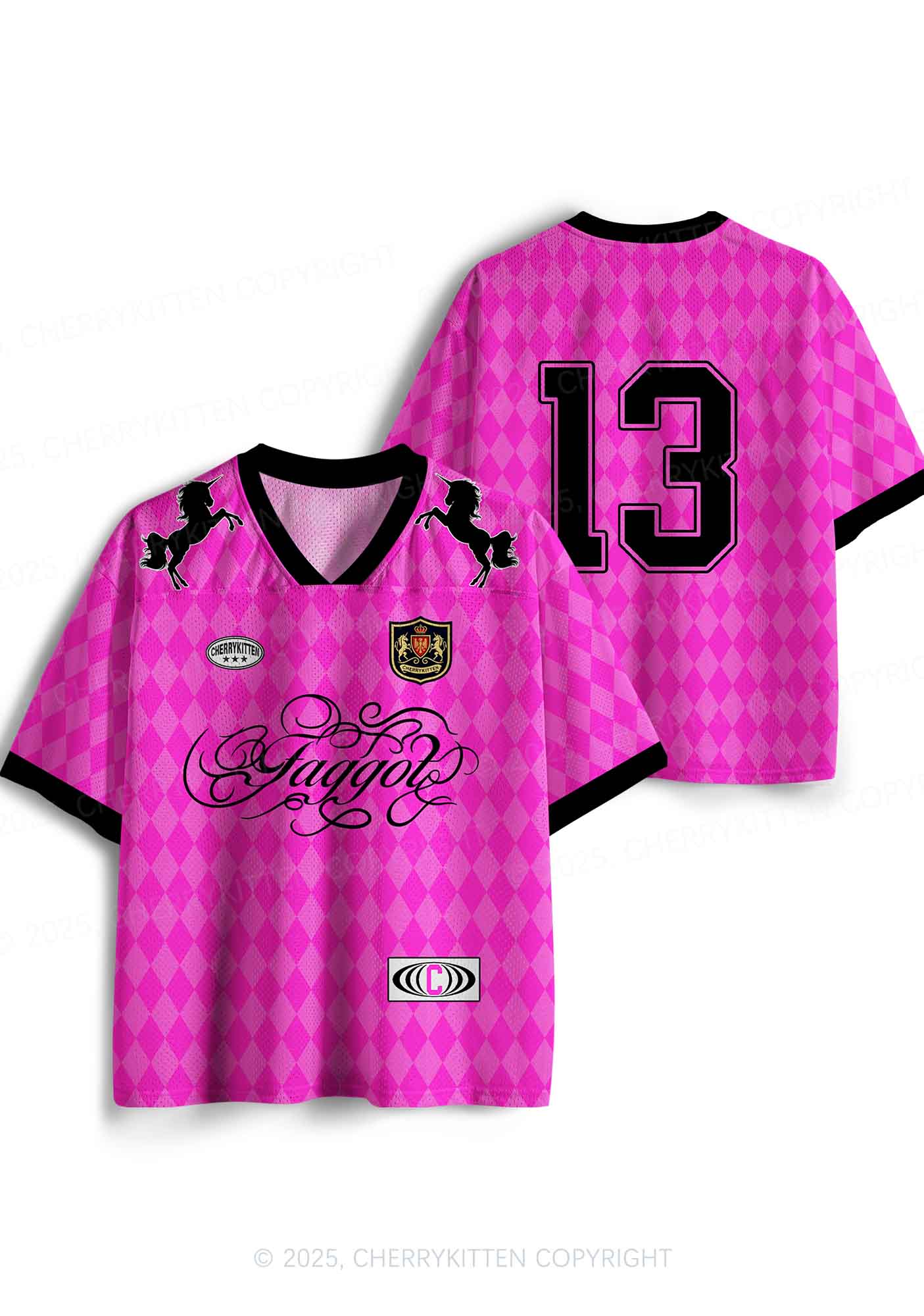 Custom Faggot Pink Plaid Pride Y2K Sport Jersey Shirts Cherrykitten